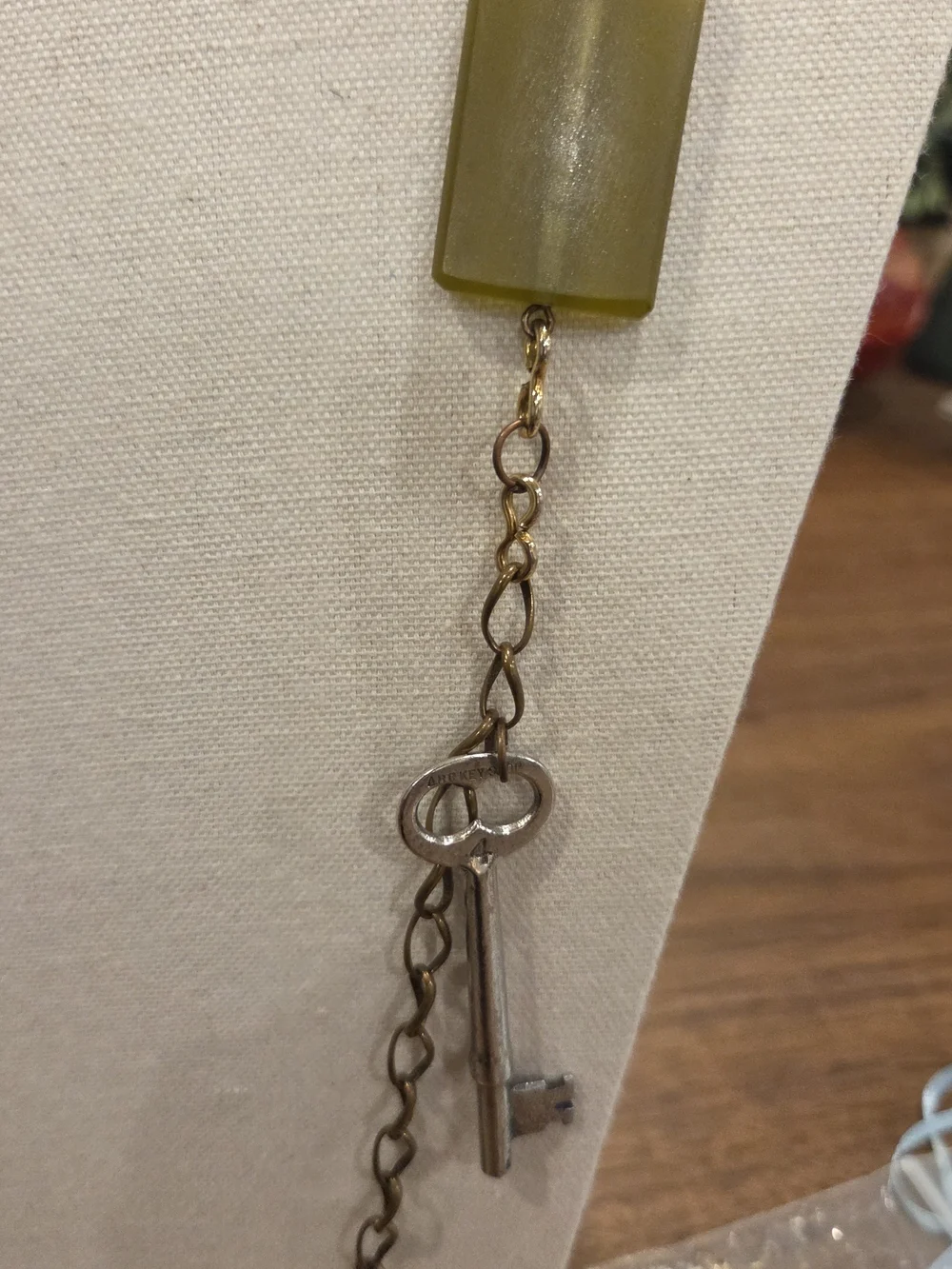Twisted Silver Charm Necklace w/ Pendant Mixed Metal Chain